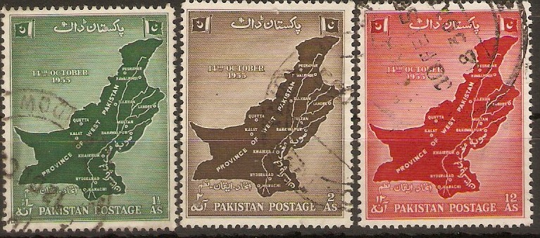Pakistan 1955 West Pakistan Unity Set. SG79-SG81.